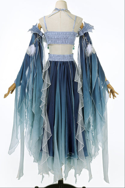 Exotic Mermaid Princess Hanfu Skirt and Camisole Set-Up