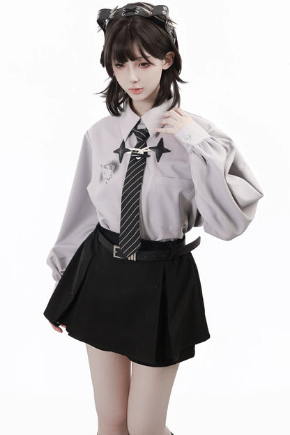 항해 로그 후드 재킷 + 루즈 셔츠 + 바지 + 퀼로트 + 넥타이 + 레그 워머