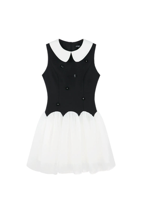 シックドールカラーメッシュドレス