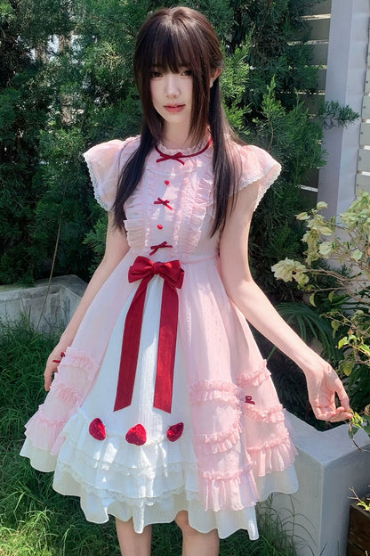Robe rose ange fraise