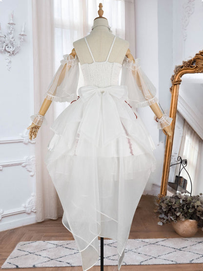 Robe élégante de la Reine blanche du Palais des Fleurs pour le mariage