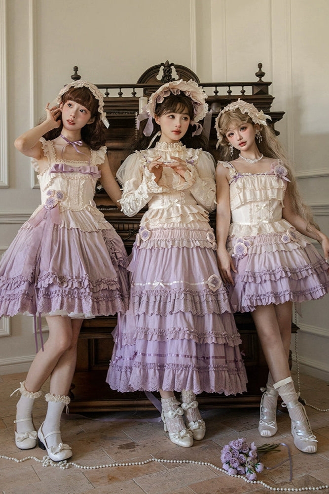 [Reservation Product] Frilled Gradient Princess Lolita Dress Set