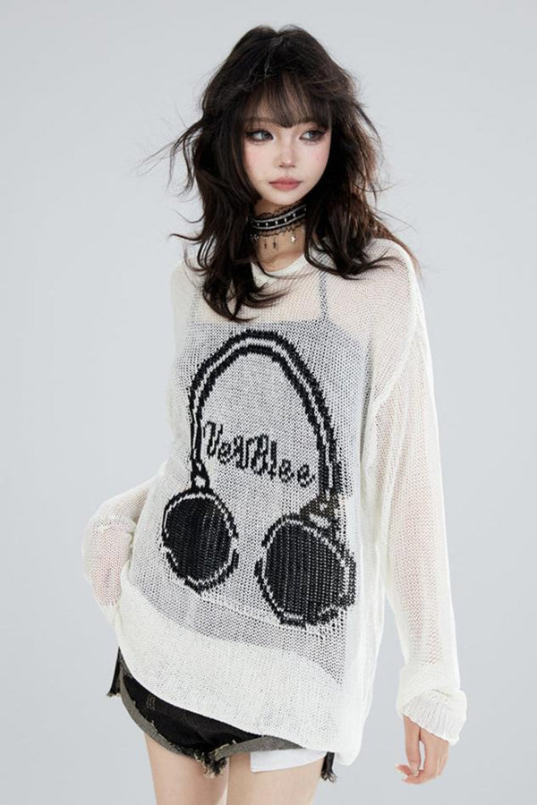 Hooded Knit Cutout Smock