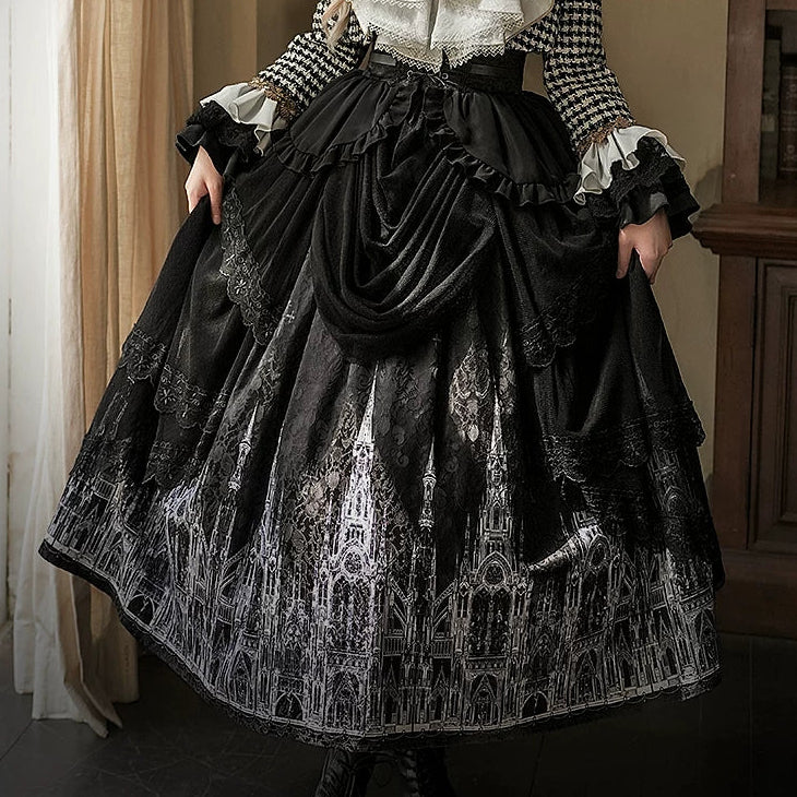 【予約商品】チャーチクワイアゴシックロリータハウンドストゥースジャケット＋シャツ＋パンツ＋スカート＋アクセサリー
