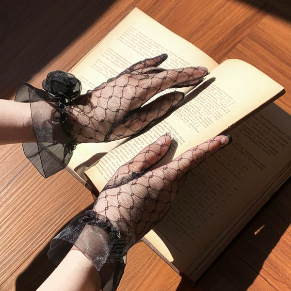 [Pre-order Deadline: October 5] Red/Blue Elegant Gothic Series Accessories (Choker/Butterfly Brooch Set/Headband Kc/Shawl/Waist Chain/Back Ribbon Train/Floral Lace Gloves)