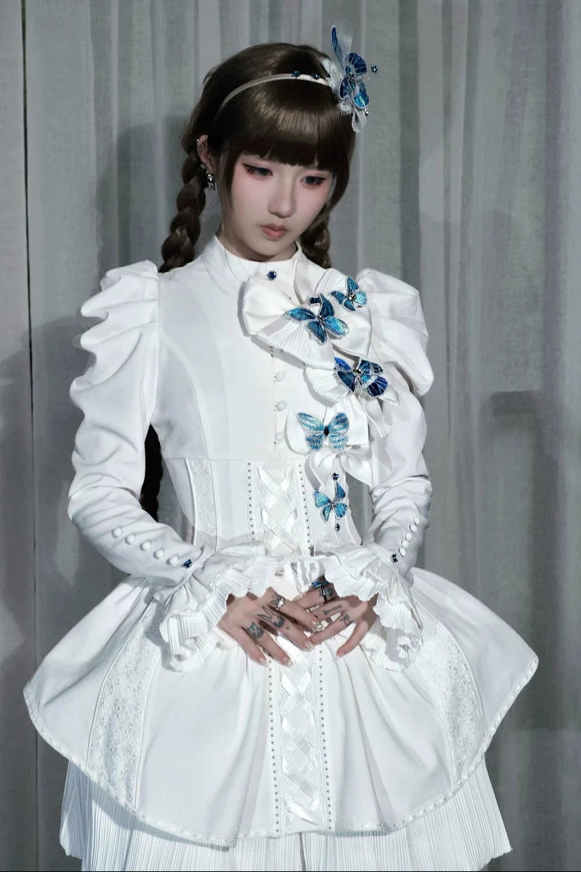 [Vorbestellschluss: 10. Monat, 14. Tag] Schwarz/Weiß Gothic-Lolita-Schmetterlingsschleifen-Serie Accessoires(Haube/Spitzen-Kopfschmuck KC/KC/4 Arten von Fotorahmen/Fotorahmen-Set)