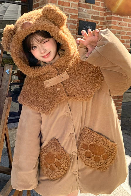 キュートベアボリュームファーコート