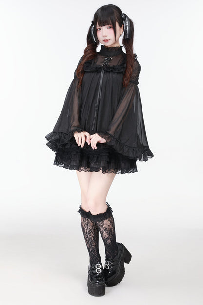 地雷バードサスペンダードレス＋シアースリーブトップス