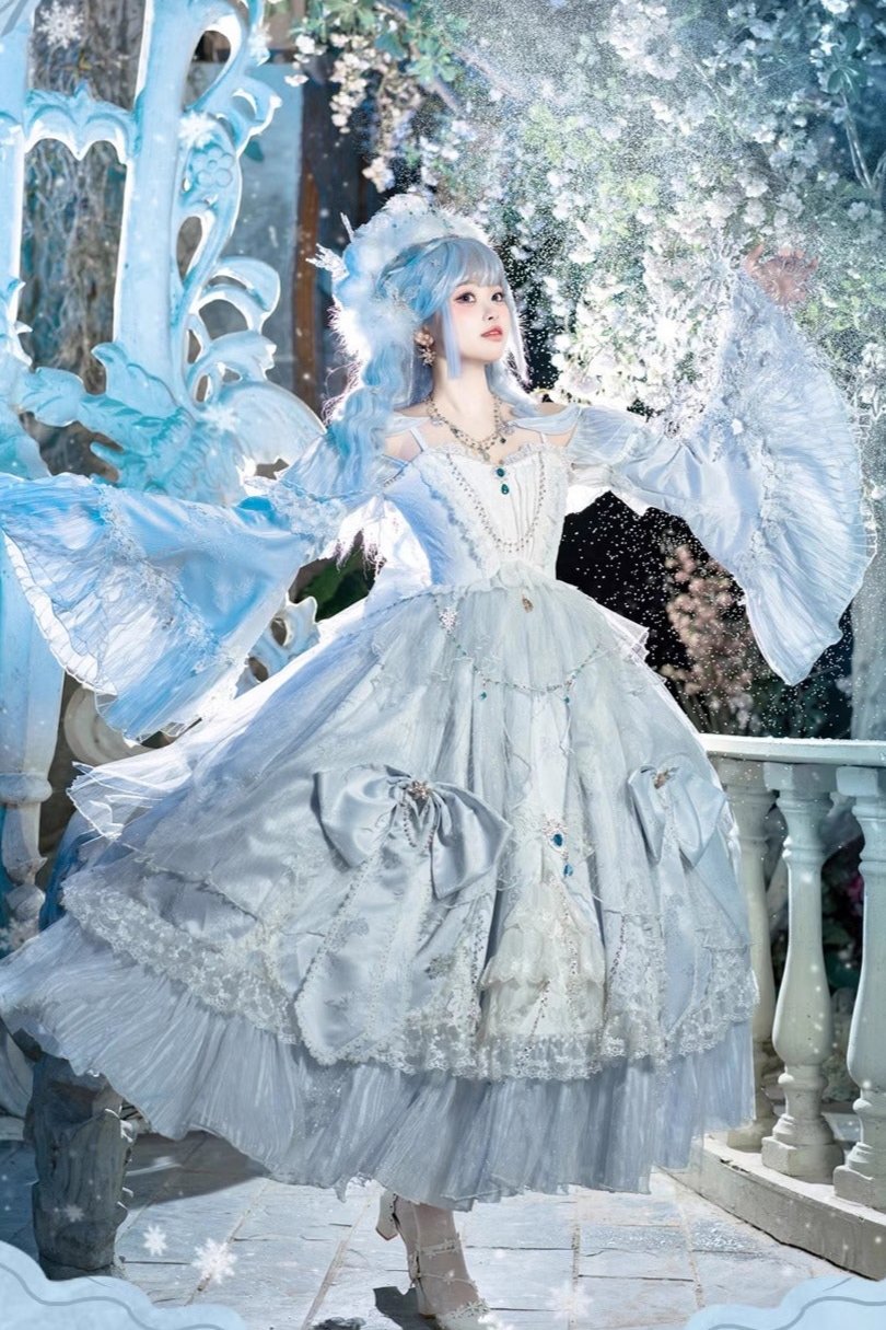 [Reservation deadline on October 8] Ice And Snow Queen Elegant Dress + Crown Head Dress