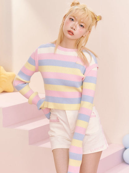 Colorful border retro tops