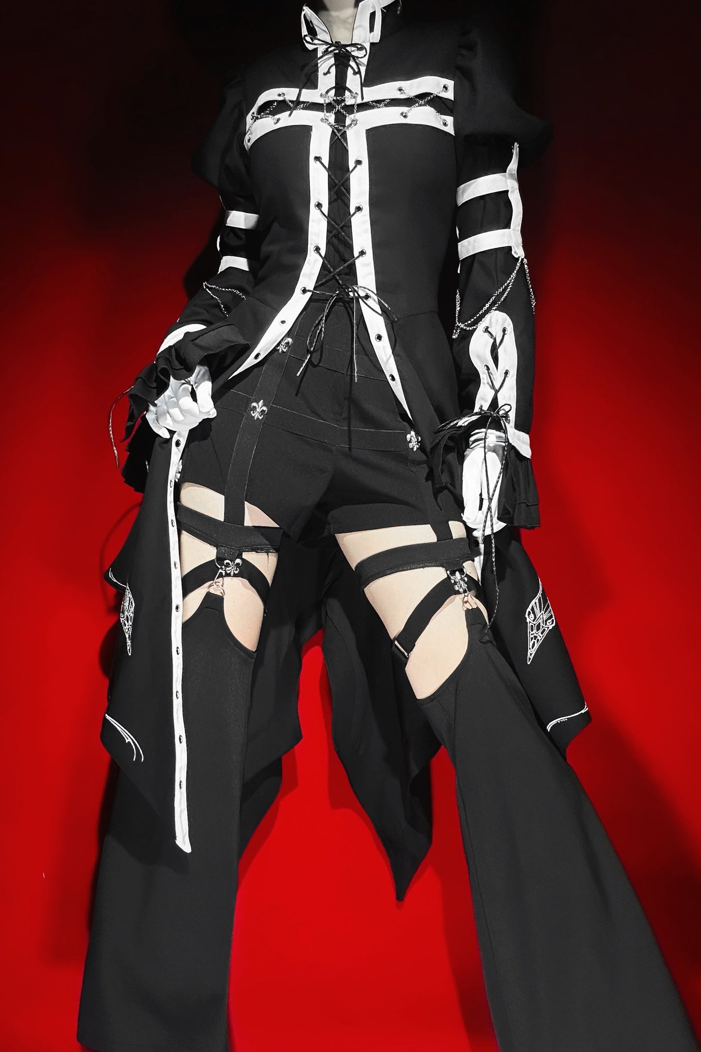 Split Cross Gothic Dark Nun Dress Setup