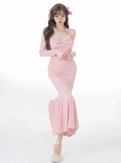 One-Shoulder Beauty S Curve Slim Ribbon Dress [Reserviertes Produkt].