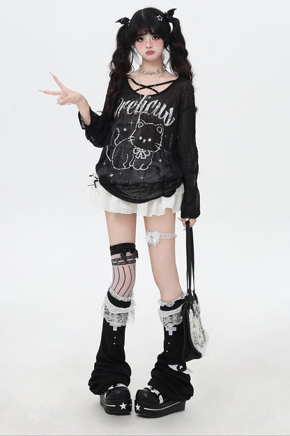 Sweet Cross Cat Tops