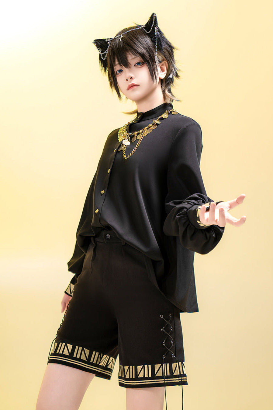 [Mar. 26, 2012 reservation deadline] Black Cat Lolita Prince Series Pharaoh Embroidery Shirt