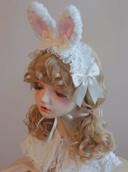 Ruffle Fur Rabbit Lolita Lace Hairband