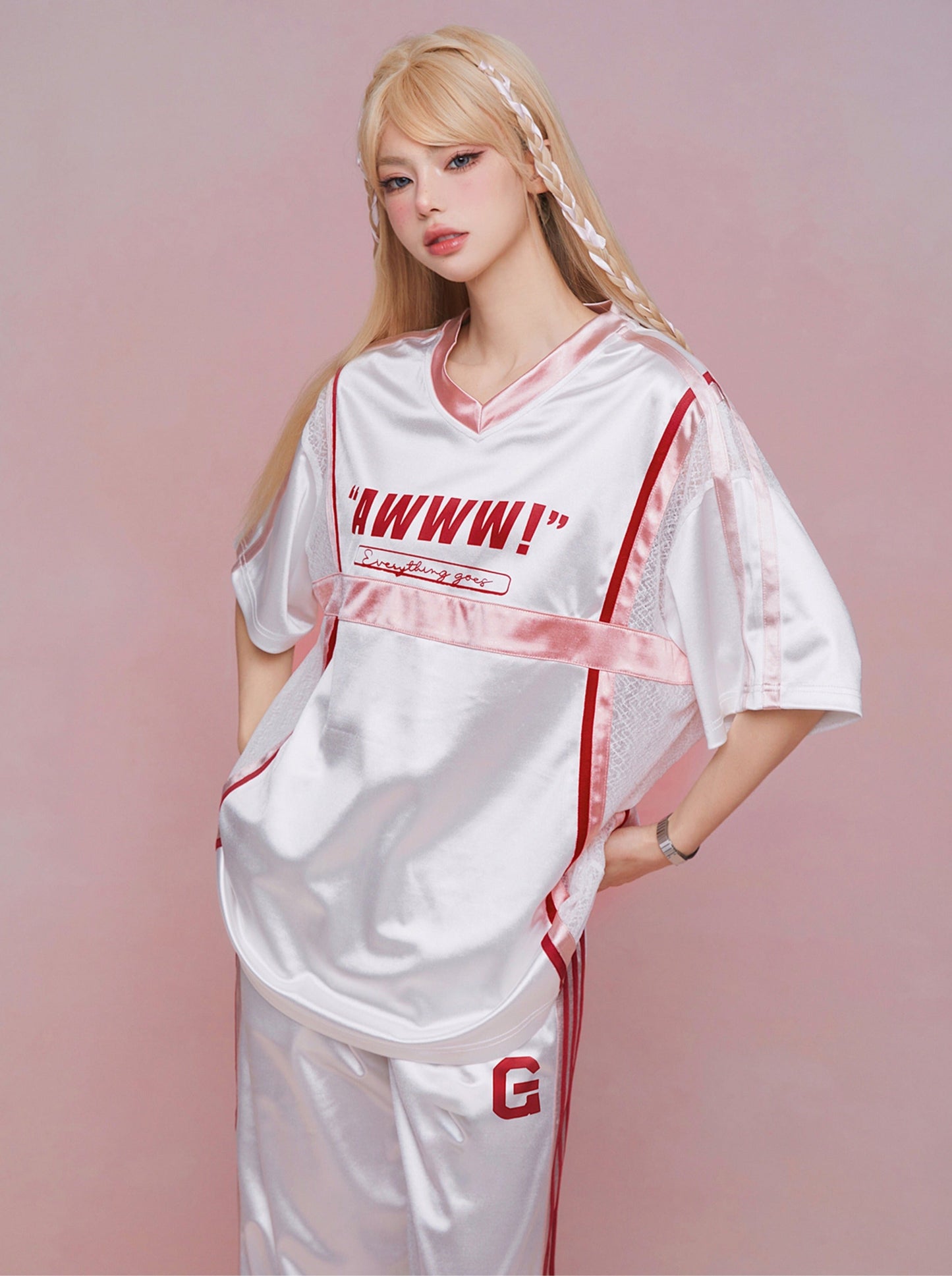 Oversized loose sporty top + long pants