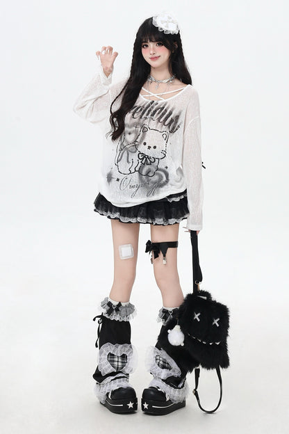 Sweet Cross Cat Tops