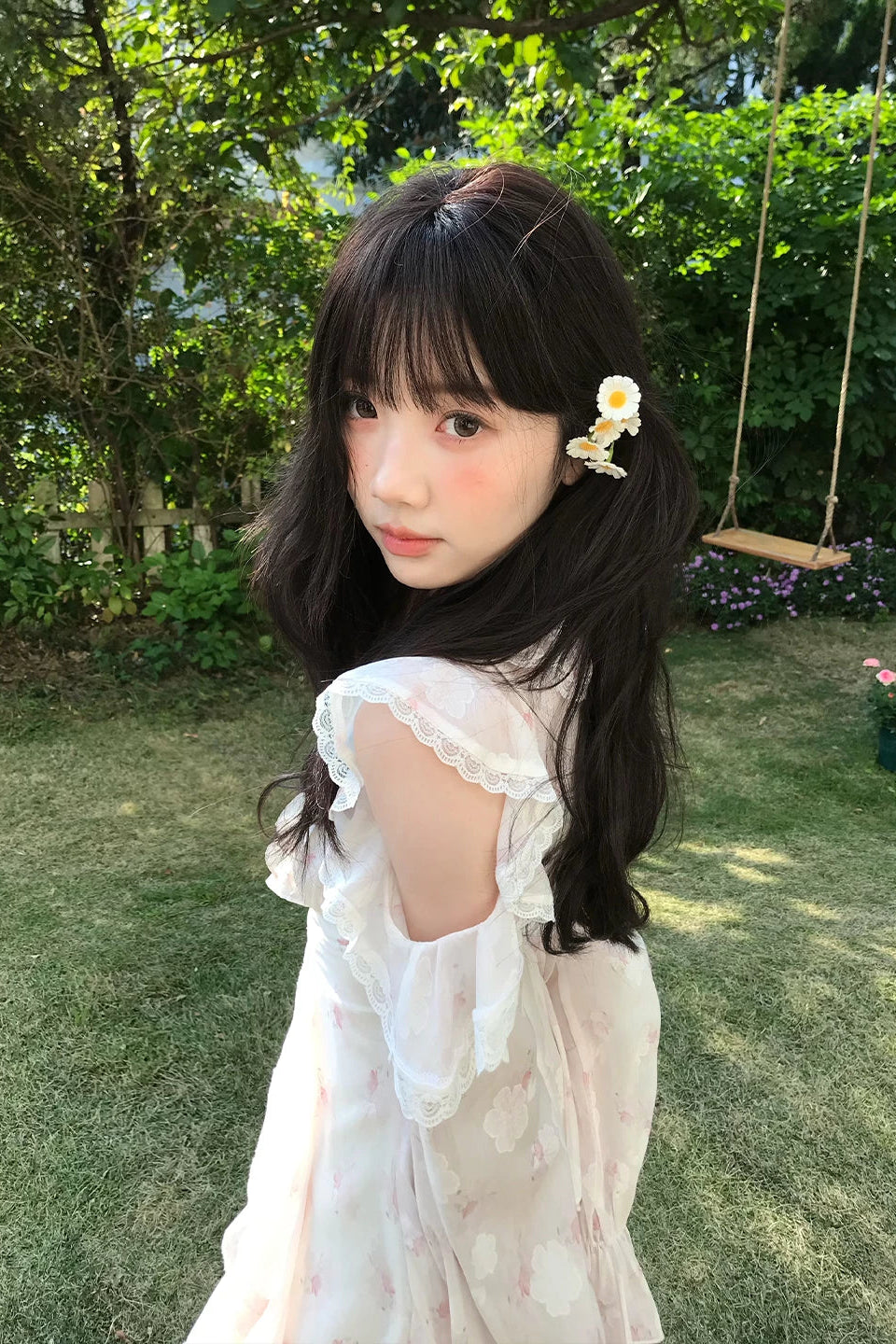 甜美碎花雪纺连衣裙