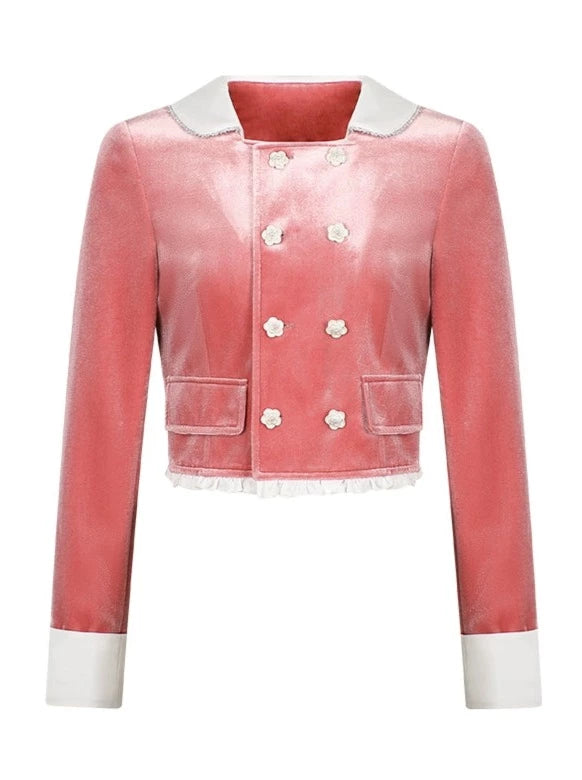 Velour Jacket + Rose Velour Skirt