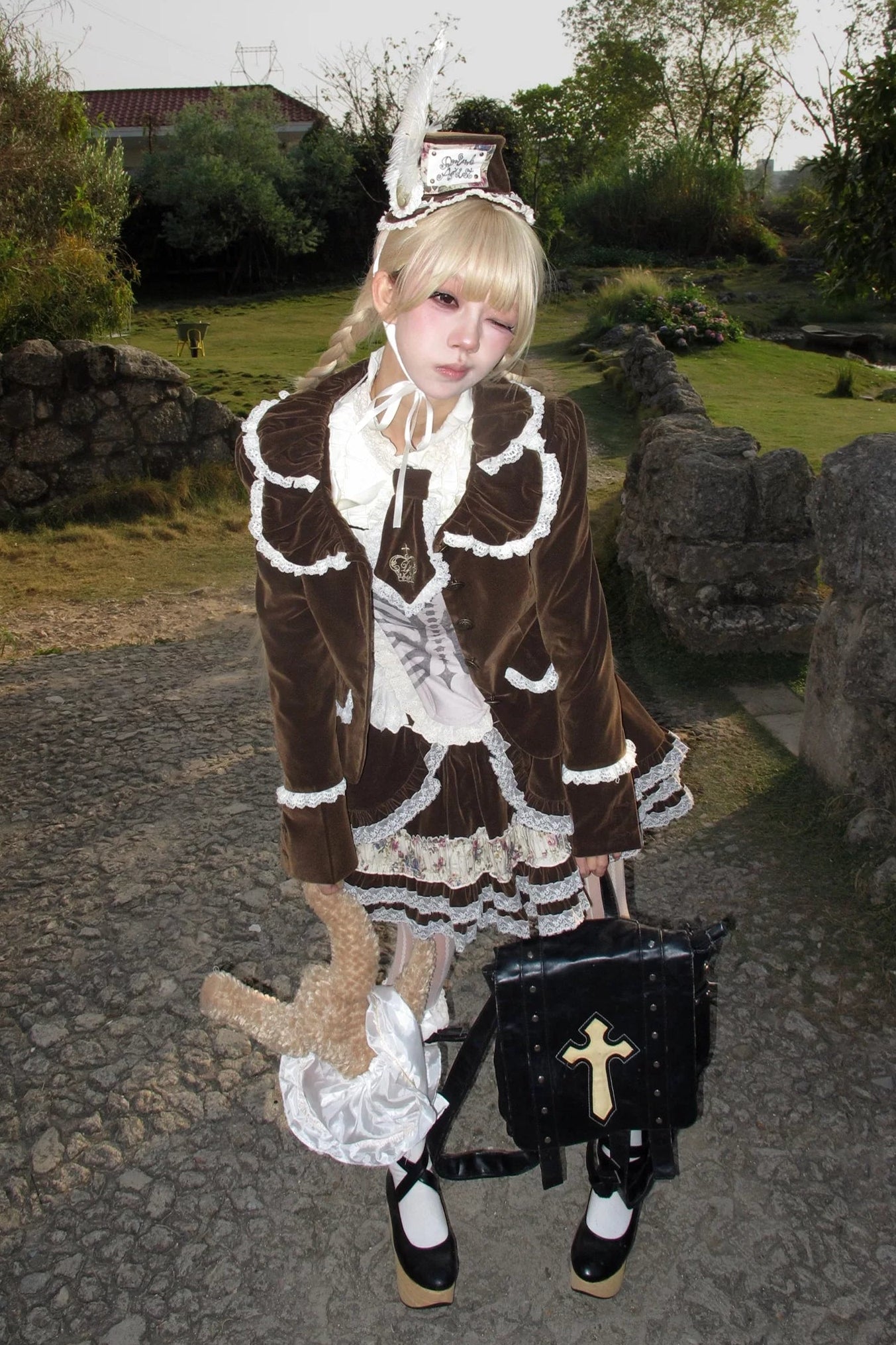 빈티지 벨벳 레이스 블레이저