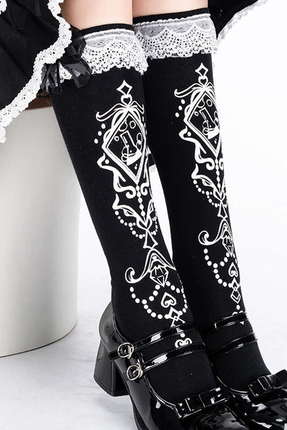 ロリータレースミッドカーフソックス