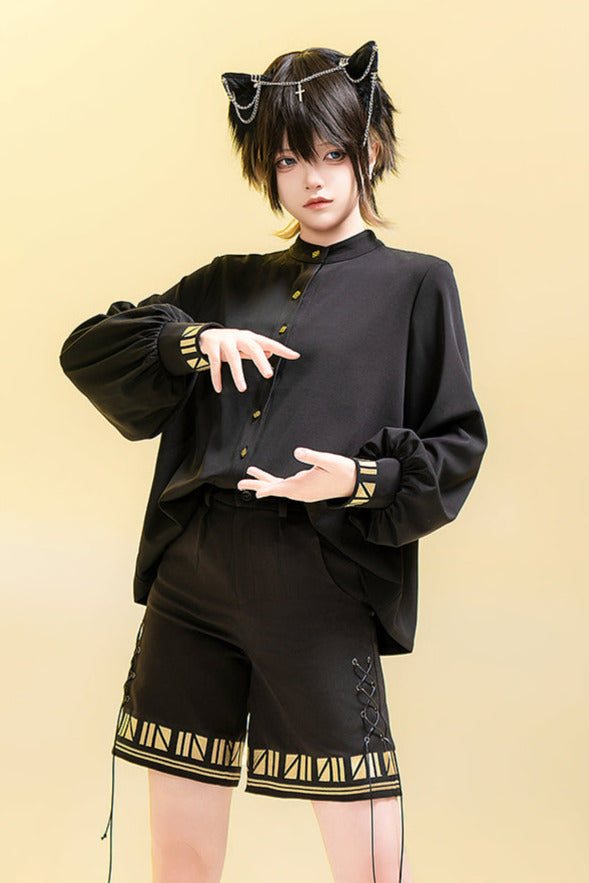 [Mar. 26, 2012 reservation deadline] Black Cat Lolita Prince Series Pharaoh Embroidery Pants