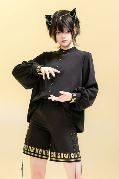 [Mar. 26, 2012 reservation deadline] Black Cat Lolita Prince Series Pharaoh Embroidery Shirt