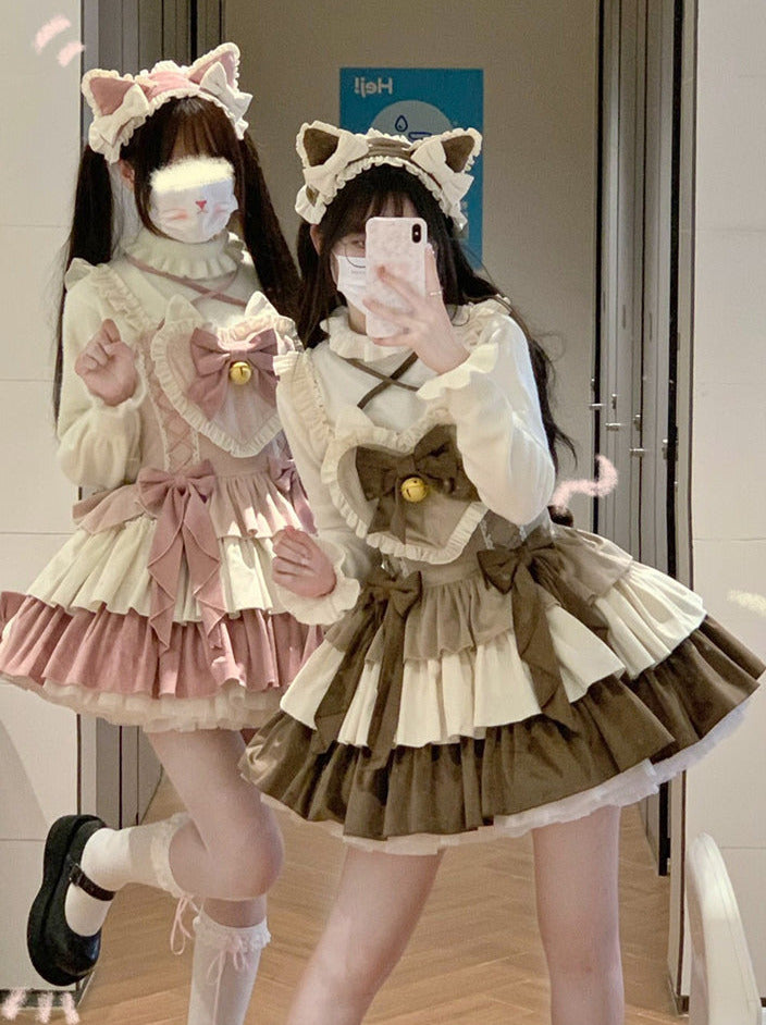 Sakura Hime lolita original design velvet heart language Lolita genuine JSK everyday cute light lo dress dress