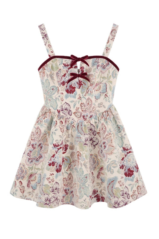 Retro Breeze Fragrance Dress + Short Cardigan