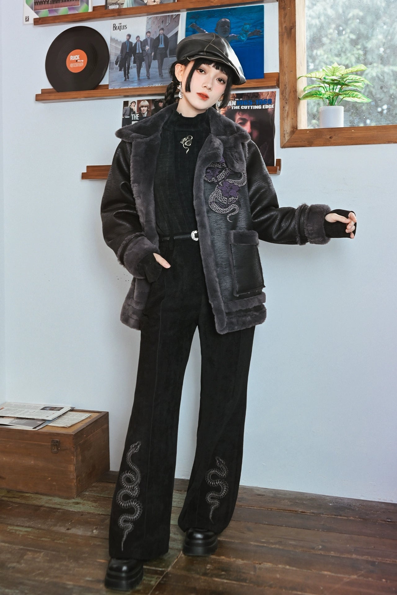 モードレザーファーコート