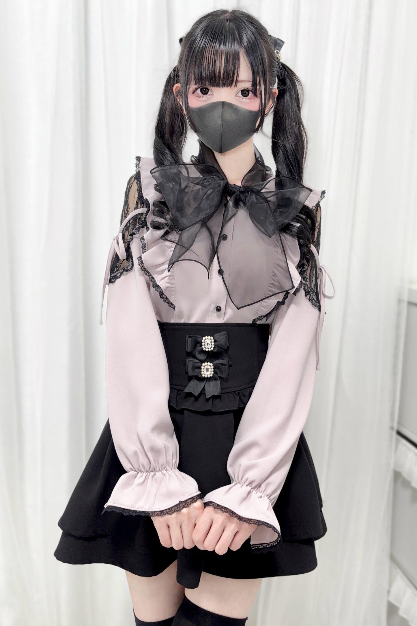 Chemisier Dark Kawaii à grand nœud
