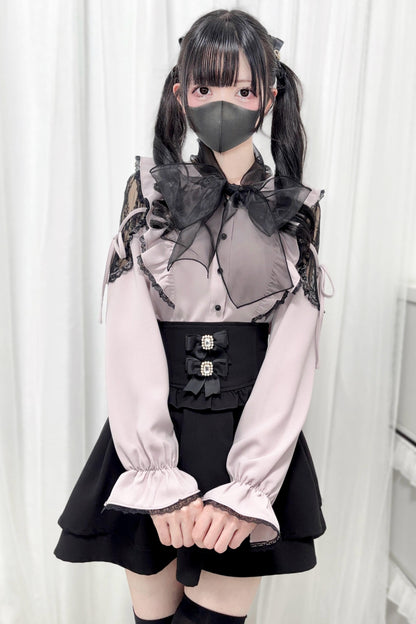 Chemisier Dark Kawaii à grand nœud