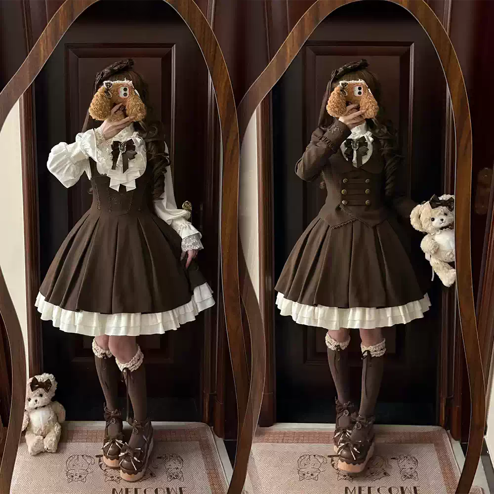 【9月19日予約締切】Classic Brown Rose Embroidered Lace Trim Jacket