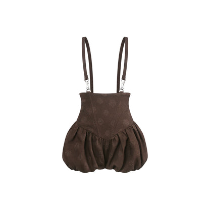 Caramel Cocoa Striped Blouse + Suspender Pants