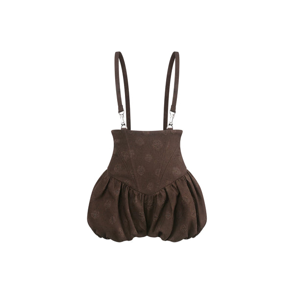 Caramel Cocoa Striped Blouse + Suspender Pants