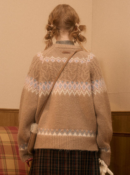 Retro Christmas Fair Isle Pullover Sweater