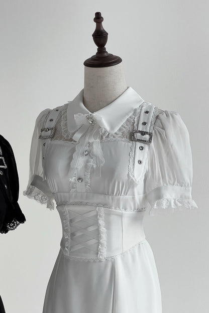 Subculture sheer top + long skirt