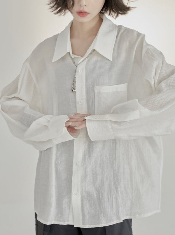 sheer loose casual shirt