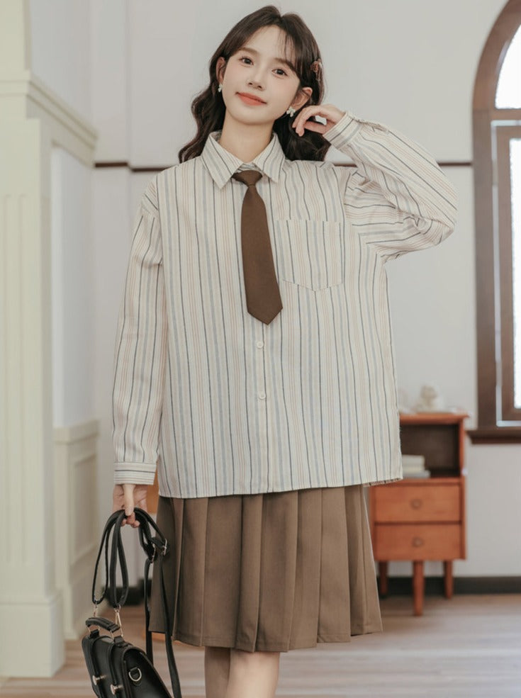 College Style Tie Stripe Shirt