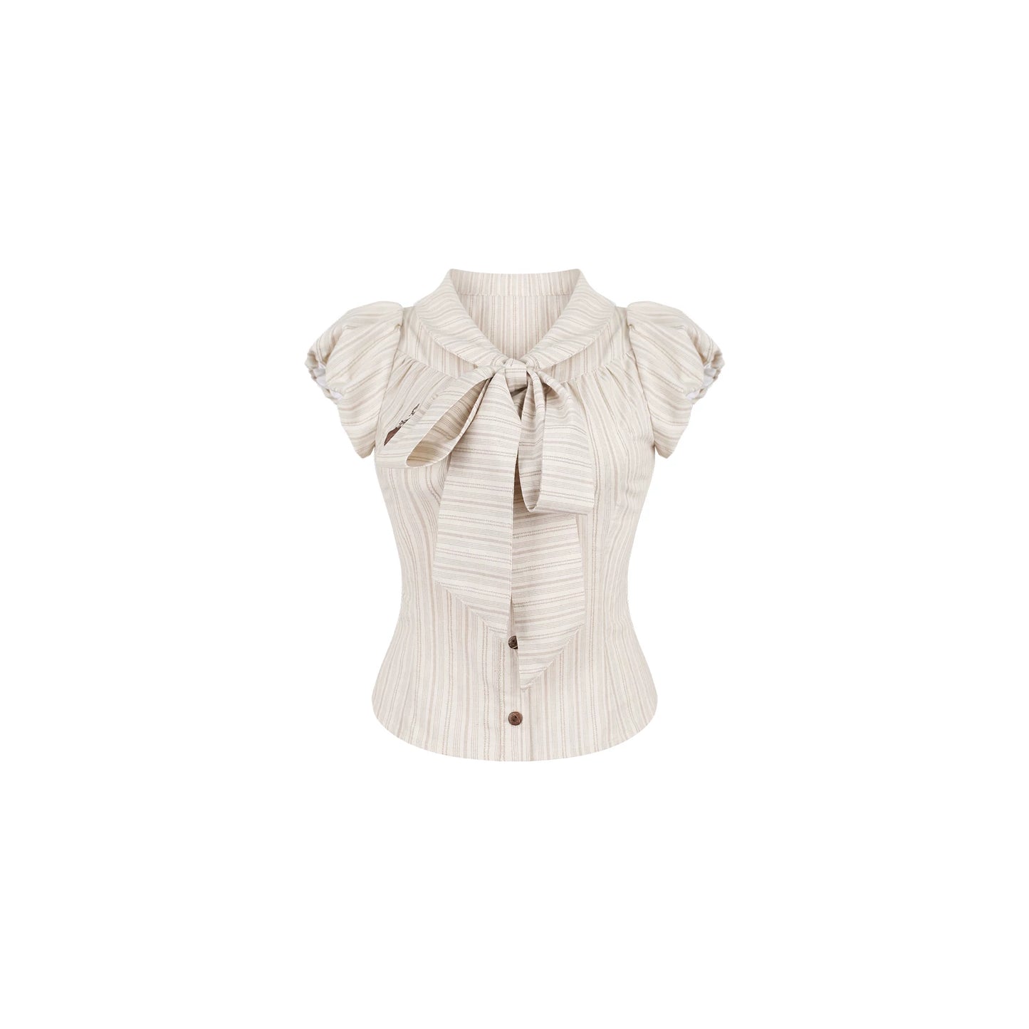 Caramel Cocoa Striped Blouse + Suspender Pants