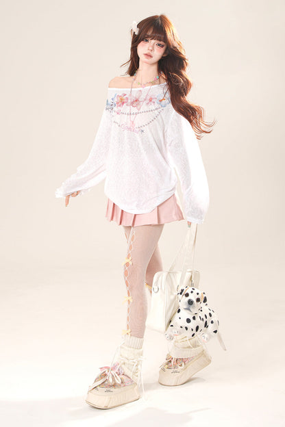 レザーシックアラインプリーツミニスカート