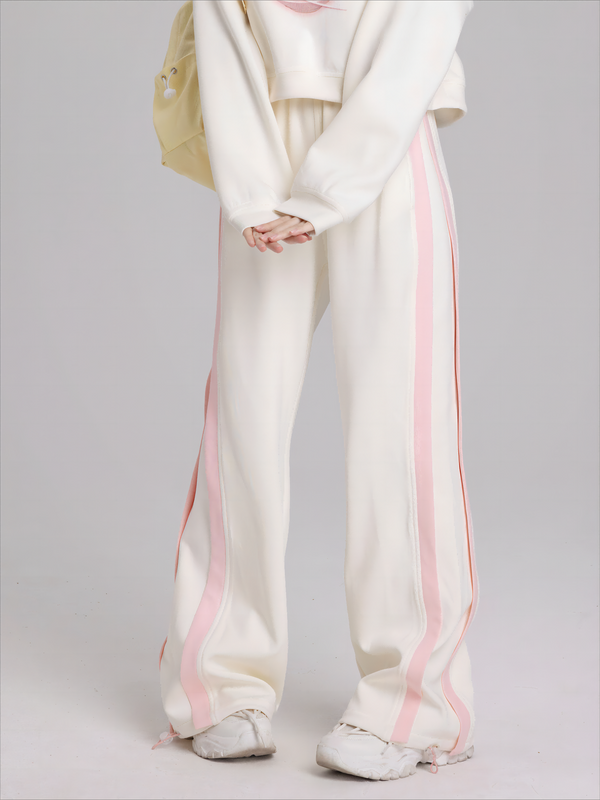 Rabbit Print Polo Collar Short Sweat Top + Pants