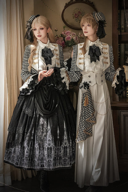【予約商品】チャーチクワイアゴシックロリータハウンドストゥースドレスアンドプリンススーツフルセット＋コンプリートセット＋ハット