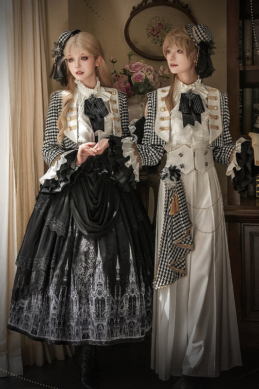 【予約商品】チャーチクワイアゴシックロリータハウンドストゥースドレスアンドプリンススーツフルセット＋コンプリートセット＋ハット
