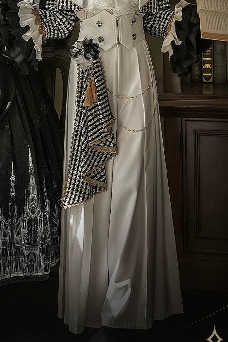 【予約商品】チャーチクワイアゴシックロリータハウンドストゥースジャケット＋シャツ＋パンツ＋スカート＋アクセサリー