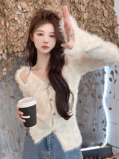 Soft Fur Knit Cardigan