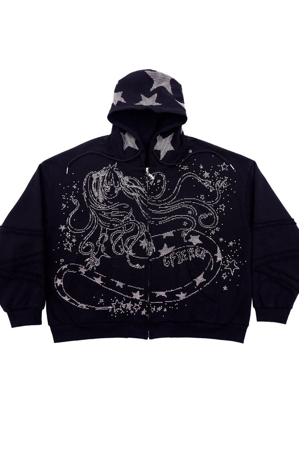 Snake Girl Crystal Sweatshirt Hoodie