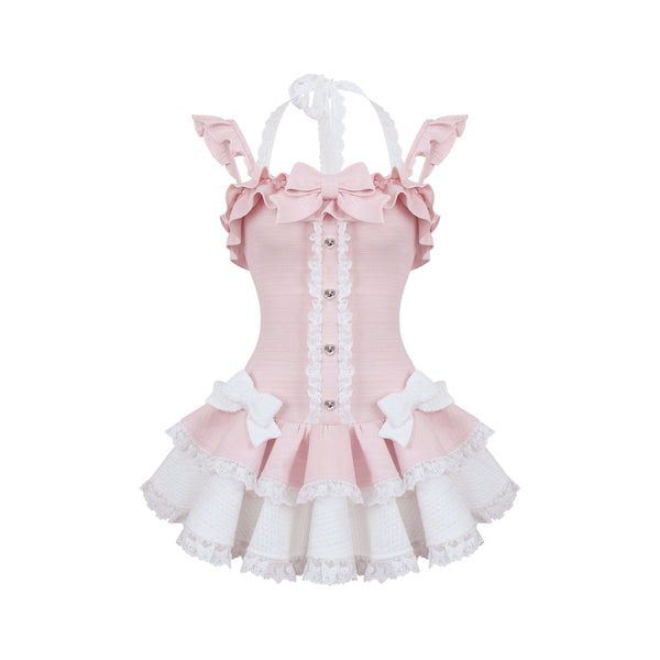 スイートチェリーショートカーディガン+ドレス+インナーパンツ