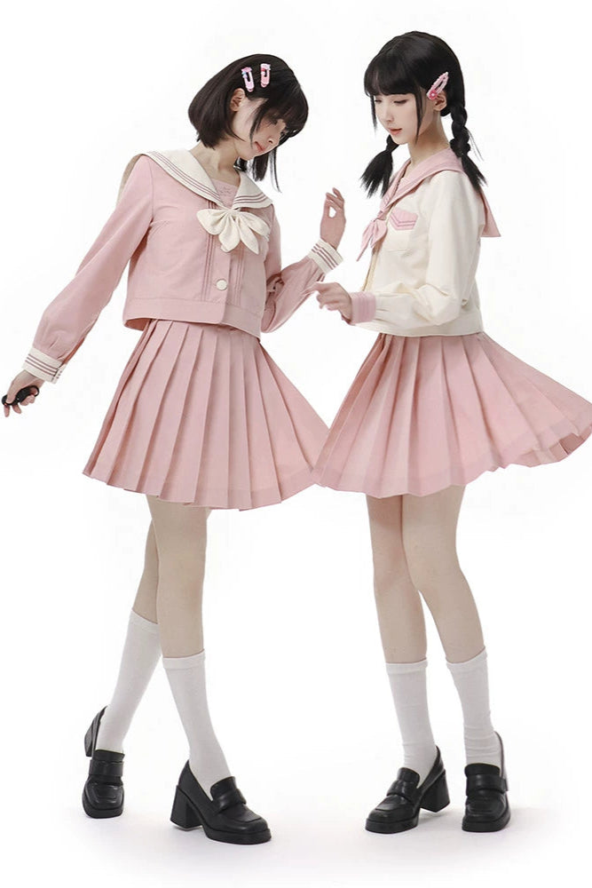 スイートミルキーセーラートップス+プリーツスカート