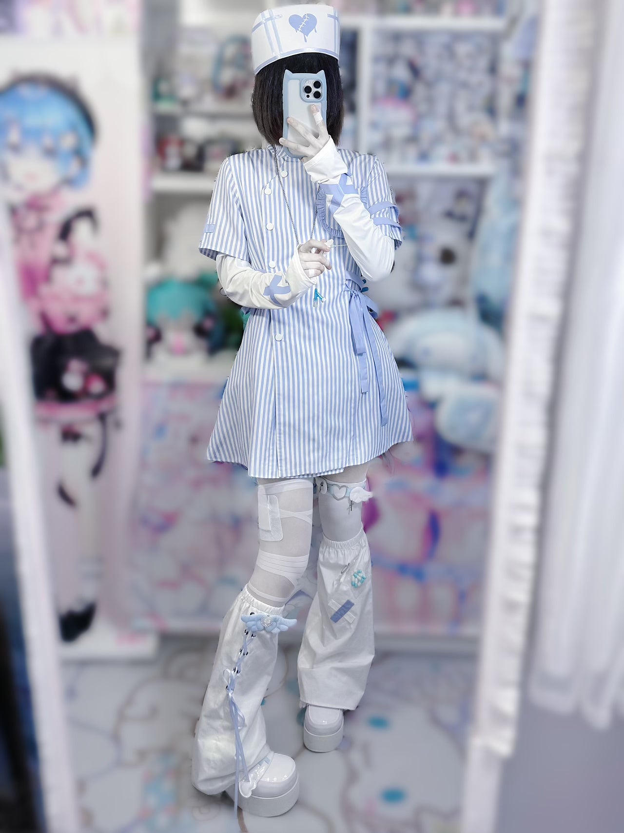 [Angel Neighborhood👼] Angel Stripe Dress + Leg Warmers + Sleeves